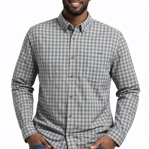 5.11 Tactical Blue and Cream Check Button-Down Shirt